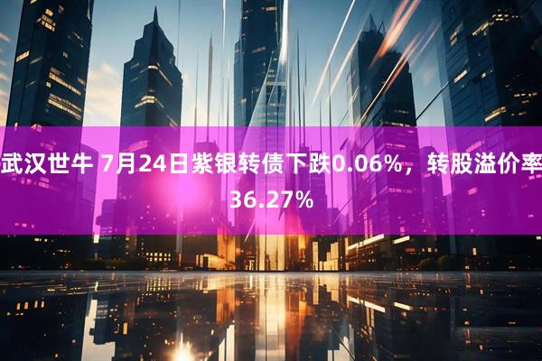 武汉世牛 7月24日紫银转债下跌0.06%，转股溢价率36.27%
